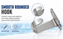 T316 Stainless Steel Top Mount Flat Hook Single Hook, Marine Grade Boat Deck Hook for Dock, Cabin, Rope, Line, and Hardware Mounting