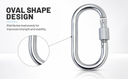 T316 Stainless Steel 5/16" Carabiner Clip Spring Snap Hook Oval Shape With Lock Nut 400 Lbs WLL