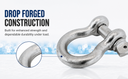 Mil Spec Marine T316 Drop Forged Stainless Steel 3/8" Screw Pin Anchor Shackle 1,500 Lbs WLL