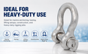 Mil Spec Marine T316 Drop Forged Stainless Steel 3/8" Screw Pin Anchor Shackle 1,500 Lbs WLL