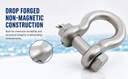 4 Pcs Mil-Spec Marine T316 Stainless Steel Drop Forged 3/4" Bolt Pin Anchor Shackle 6,000 Lbs WLL
