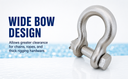 4 Pcs Mil-Spec Marine T316 Stainless Steel Drop Forged 3/4" Bolt Pin Anchor Shackle 6,000 Lbs WLL