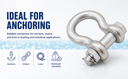 Mil-Spec Marine T316 Stainless Steel Drop Forged 5/8" Bolt Pin Anchor Shackle 4,000 Lbs WLL