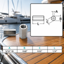 Marine Grade T316 Stainless Steel Hex Coupling Nut, Fully Threaded Connecting Nut for Rods, Bolts, Studs - PACK 4