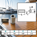 Marine Grade T316 Stainless Steel Hex Coupling Nut, Fully Threaded Connecting Nut for Rods, Bolts, Studs - PACK 4