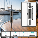 Marine Deck T316 Stainless Steel Stub End Turnbuckle, Adjustable Cable Wire Rope Tensioner for Boat, Dock, Deck - PACK 4