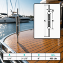 Marine Deck T316 Stainless Steel Stub End Turnbuckle, Adjustable Cable Wire Rope Tensioner for Boat, Dock, Deck - PACK 4