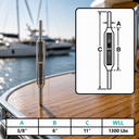 Marine Deck T316 Stainless Steel Stub End Turnbuckle, Adjustable Cable Wire Rope Tensioner for Boat, Dock, Deck - PACK 4