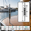 Marine Deck T316 Stainless Steel Stub End Turnbuckle, Adjustable Cable Wire Rope Tensioner for Boat, Dock, Deck - PACK 4