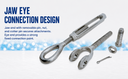 Mil-spec T316 Stainless Steel 3/4" x 6" Jaw Eye Turnbuckle 5200 Lbs WLL