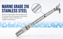 Marine T316 Stainless Steel 1/8" Cable Deck Toggle & Swageless Turnbuckle