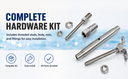 4 Pcs Marine T316 Stainless Steel 3/16" Cable Deck Toggle & Swageless Turnbuckle