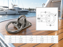 Marine Boat T304 Stainless Steel Square Pad Eye Plate with Welded Ring, Tie Down Anchor Hardware for Rigging, Dock, Deck, and Outdoor Use