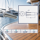 Marine Boat T316 Stainless Steel Dome Head Stud Receiver, Decking Railing Wire Cable Receiver Fitting for Deck, Dock - PACK 4