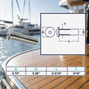 Marine Boat T316 Stainless Steel Dome Head Stud Receiver, Decking Railing Wire Cable Receiver Fitting for Deck, Dock - PACK 4