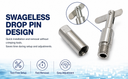 Stainless Steel T316 Marine Swageless Drop Pin For 1/8", 3/16" Cable Wire Boat Rope