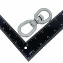 Marine grade galvanized swivel connector shown with ruler for dimensions