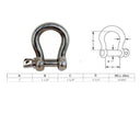 Mil Spec Stainless Steel T316 Forged Loaded Rate Screw Pin Anchor Shackle