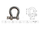 Mil Spec Stainless Steel T316 Forged Loaded Rate Screw Pin Anchor Shackle