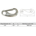 5 PC 2" Gate Snap Hook Lobster Claw Stainless Steel 315 Marine Boat