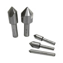 5 PC 3 Flute HSS Countersink 1/4", 3/8", 1/2", 3/4" & 1" Set