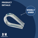 10 PC 1/4" Stainless Steel 316 Light Duty Wire Rope Thimble Commercial