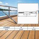 Marine T316 Stainless Steel Swageless Lag Turnbuckle for Cable Wire Rope, Adjustable Railing Fitting for Deck, Stair, Balcony, and Dock - PACK 10