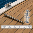 Marine Grade T316 Stainless Steel Adjustable Swage Stud, Cable Railing Wire Terminal Fitting for Deck, Dock, Stair - PACK 4