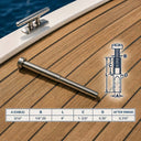 Marine Grade T316 Stainless Steel Adjustable Swage Stud, Cable Railing Wire Terminal Fitting for Deck, Dock, Stair - PACK 4