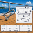 Marine Boat T316 Stainless Steel Halyard Shackle with Captive Pin Cross Bar, Sailing Rigging Hardware - PACK 4