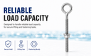 Marine T316 Stainless Steel 5/16" x 4" Welded Plain Eye Bolt 600 Lbs WLL