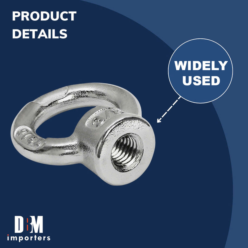 1/2" SS316 Lifting Eye Nut Boat Marine With 2,000 Lbs Capacity UNC Tap
