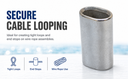 10 Pcs Marine T316 Stainless Steel 3/32" Oval Sleeve Crimping Wire Rope Cable Clip Tube Fitting Connector