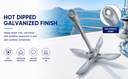 5 lb Folding Grapnel Anchor, Hot Dipped Galvanized Boat Anchor for Kayak, Jet Ski, Canoe & Small Watercraf