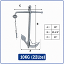 Heavy Duty Hot Dipped Galvanized Foldable Admiralty Anchor, Boat Kedge Anchor for Yacht, Sailboat, Docking, Mooring, and Marine Use