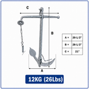 Heavy Duty Hot Dipped Galvanized Foldable Admiralty Anchor, Boat Kedge Anchor for Yacht, Sailboat, Docking, Mooring, and Marine Use
