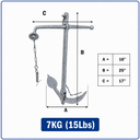 Heavy Duty Hot Dipped Galvanized Foldable Admiralty Anchor, Boat Kedge Anchor for Yacht, Sailboat, Docking, Mooring, and Marine Use