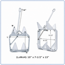 Heavy Duty Hot Dipped Galvanized Fold-And-Hold Anchor, Boat Anchor for Sailing, Yacht, Docking, Mooring, Fishing, and Marine Use