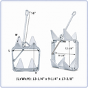 Heavy Duty Hot Dipped Galvanized Fold-And-Hold Anchor, Boat Anchor for Sailing, Yacht, Docking, Mooring, Fishing, and Marine Use