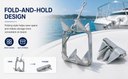 Heavy Duty 25 lbs Hot Dipped Galvanized Fold-And-Hold Anchor, Boat Anchor for Sailing, Yacht, Docking, Mooring, Fishing, and Marine Use