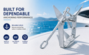 Heavy Duty Hot Dipped Galvanized Fold-And-Hold Anchor, Boat Anchor for Sailing, Yacht, Docking, Mooring, Fishing, and Marine Use