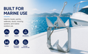 Heavy Duty 25 lbs Hot Dipped Galvanized Fold-And-Hold Anchor, Boat Anchor for Sailing, Yacht, Docking, Mooring, Fishing, and Marine Use