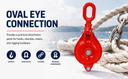 1.5 Ton Snatch Block Pulley, Single Sheave Yarding Block, Oval Eye Wire Rope Pulley, 3,000 Lbs WLL for Logging, Rigging, Towing