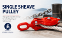 1.5 Ton Snatch Block Pulley, Single Sheave Yarding Block, Oval Eye Wire Rope Pulley, 3,000 Lbs WLL for Logging, Rigging, Towing
