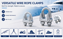 4 Pcs 1-1/8" Heavy Duty Wire Rope Clip – Hot Dip Galvanized Drop Forged Cable Clamp for Rigging & Securing