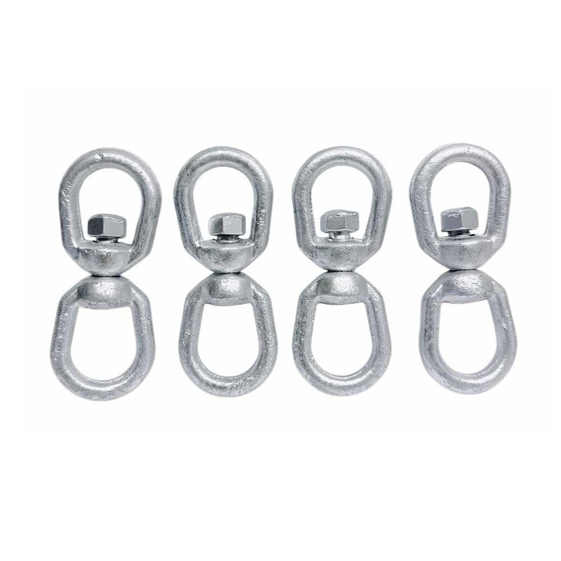 4 Pcs Hot Dipped Galvanized 3/8" Eye Eye Swivel Marine Mooring 2,250 Lbs WLL