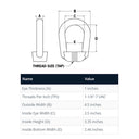 Galvanized 1" Lifting Eye Nut