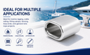 4 Pcs T316 Stainless Steel 5/8" Wire Rope Oval Sleeve – Marine Crimping Ferrule for Cable Rigging & Looping