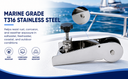 9-5/8" x 4" T316 Stainless Steel Anchor Bow Roller – Marine Boat Roller for Docking, Anchoring & Deck Mount