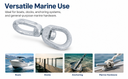 5/8" Eye & Eye Swivel for Marine Boats – Hot Dipped Galvanized Mooring Connector 5,200 lbs WLL